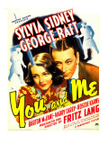 You and Me, Sylvia Sidney, George Raft on Window Card, 1938 Prints