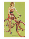 Free-Wheeling, Blonde on Bike Lámina giclée Free-Wheeling, Blonde on Bike Lámina giclée