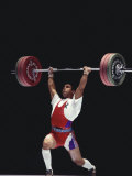 Weightlifter in Action Photographic Print