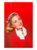 Blonde with White Wool Gloves Lámina giclée Blonde with White Wool Gloves Lámina giclée