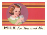 Milk for You and Me Advertisement, School Girl Impressão giclée