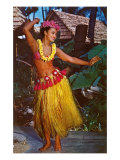 Hula Dancer, Hawaii Lámina giclée