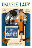 Ukulele Lady, Sheet Music, Art Deco Poster