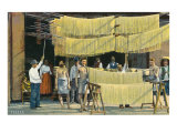 Pasta Drying, Italy Poster