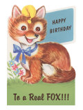 Happy Birthday to a Real Fox Lámina giclée Happy Birthday to a Real Fox Lámina giclée