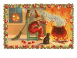 Witch with Halloween in Steam Photo