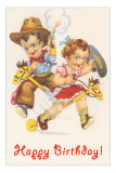 Happy Birthday, Baby Cowboy and Cowgirl Prints