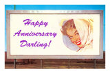 Happy Anniversary Darling, Woman on Billboard Prints
