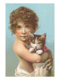 Child with Kitten Poster