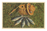 Five Fish with Creel and Hat Photo