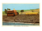 Giant Ear of Corn Towed by Tractor, Iowa Prints