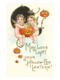 Halloween, Cherubs with Jack O'Lanterns Lámina