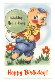 Happy Birthday, Dancing Pig Poster