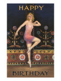 Happy Birthday, Flapper Giclee Print Happy Birthday, Flapper Giclee Print