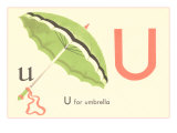U is for Umbrella Giclée-tryk