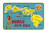 Map of Hawaiian Islands Prints
