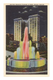 Night, Memorial Fountain, Atlanta, Georgia Prints