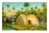 Grass Hut, Hawaii Prints