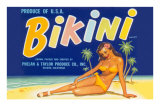 Bikini Fruit Crate Label Pósters