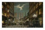 Moon over Peachtree Street, Atlanta, Georgia Prints