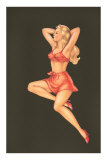 Girl in Red Two-Piece Lingerie Pósters Girl in Red Two-Piece Lingerie Pósters