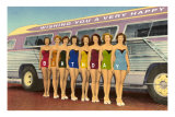 Happy Birthday, Bathing Beauties with Bus Posters