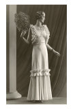 Twenties Mannequin with Ruffles and Feathers Prints