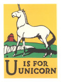 U is for Unicorn Posters