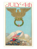 4th of July, Eagle Holding Wreath, Battle Posters