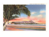 Sunset on Diamond Head, Honolulu, Hawaii Prints