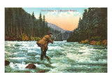 Trout Fishing in a Mountain Stream Lámina giclée Trout Fishing in a Mountain Stream Lámina giclée