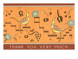 Thank You Very Much, Geometric Birds Poster