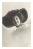 French Fashion, Large Fur Hat Poster
