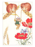 Elf Swinging on Mouse Tales Lámina giclée