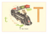 T is for Train Posters