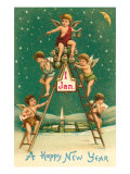 Happy New Year, Cherubs on Ladder Láminas