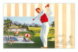 Golfing at Resort, Illustration Posters