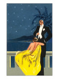 Sophisticated Couple on Balcony Posters