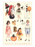 Halloween Outfits for Paper Dolls Wydruk giclee