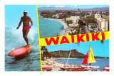 Scenes of Waikiki, Hawaii Prints