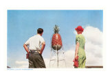 Couple Gazing at Giant Pineapple, Hawaii Photo