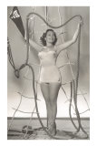 Pin-Up Holding Rope Print