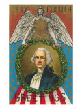 4th of July Greetings, George Washington Prints