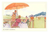Les Sports Modernes, Ladies at Cafe on Golf Course Posters