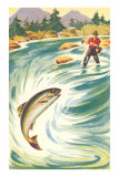 Trout Fishing in the Rapids Posters
