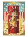 4th of July, Boy with 1776 Firecracker Prints
