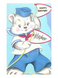 Happy Birthday Nephew, Bear in Sailor Suit Lámina giclée