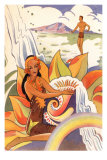 Escena hawaiana, gráfico Pósters Escena hawaiana, gráfico Pósters