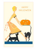Housewife Serving Jack O'Lantern Photo