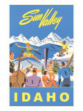 Sun Valley, Idaho, Graphic of Winter Resort Activities Posters